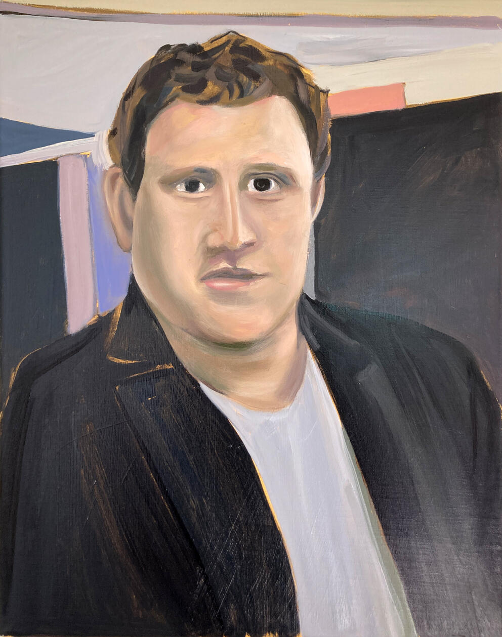 Tom Evans, Self Portrait As a Tech Entrepreneur (circa 2012), 46 x 34 cm, oil on linen, sept 2023 Tom Evans, Self Portrait As a Tech Entrepreneur (circa 2012), 46 x 34 cm, oil on linen, sept 2023