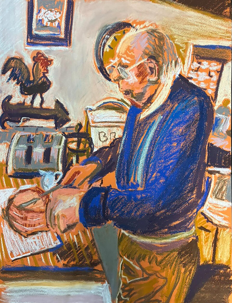 The Man of The House, 65 x 55 cm, Pastel on Paper, 2026 The Man of The House, 65 x 55 cm, Pastel on Paper, 2026